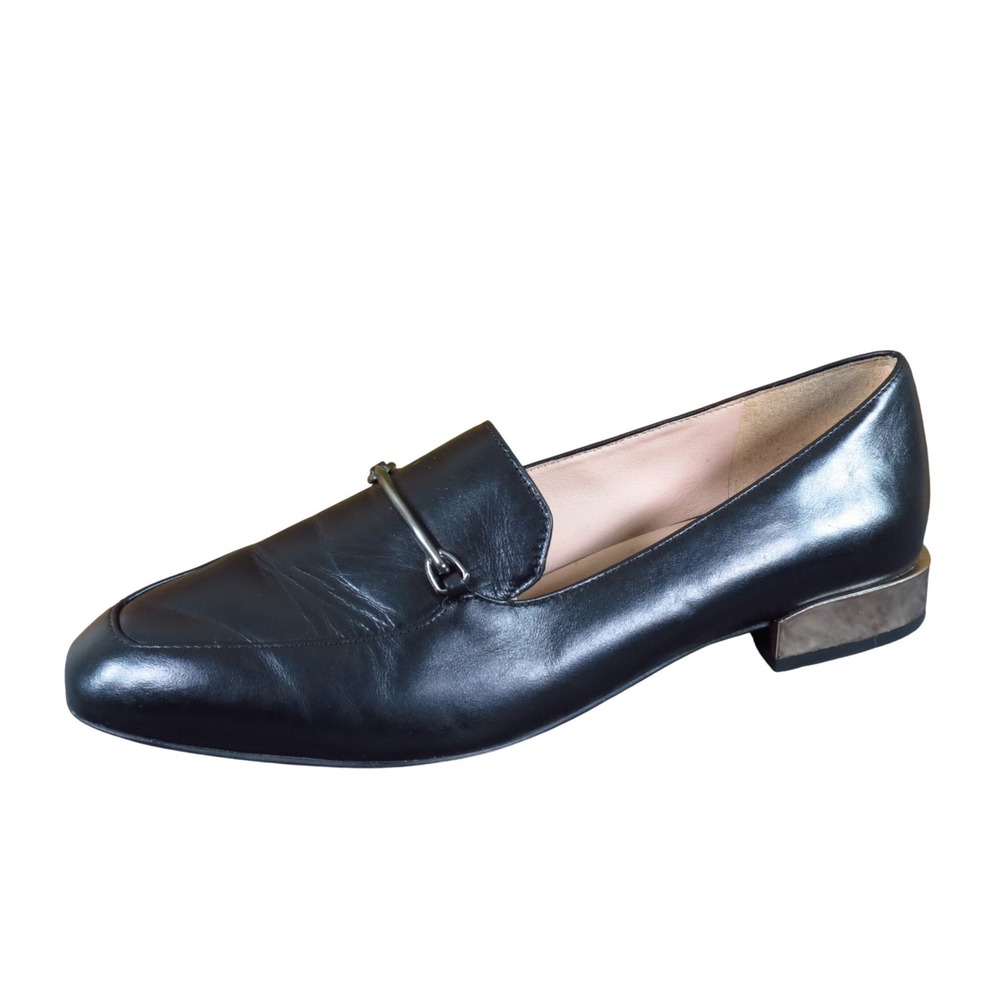 27 Edit Rita Women Leather‎ Loafer Size 7.5 Professional Work Shoes Black Chrome